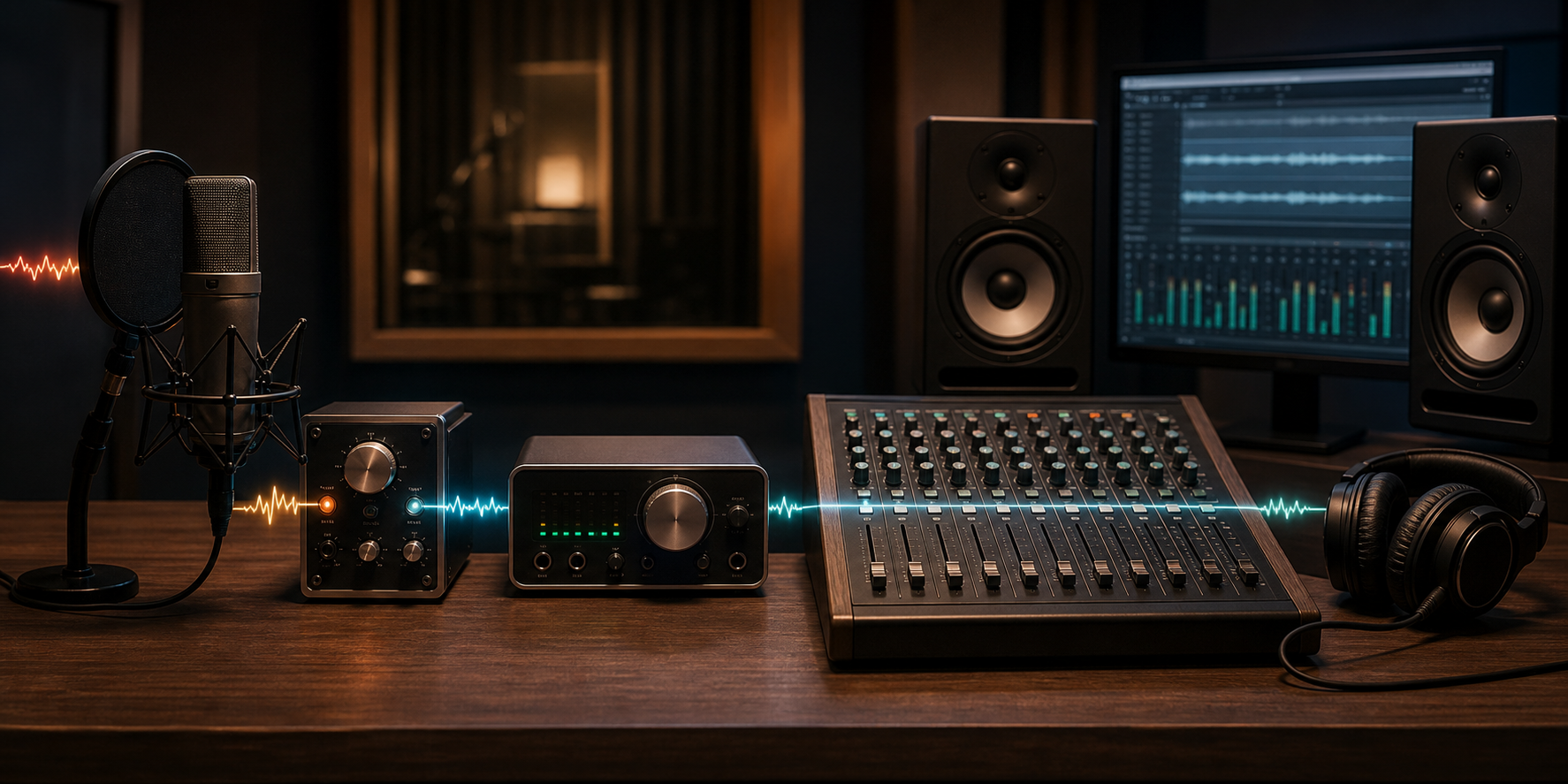 Strumentazione di produzione audio dello studio